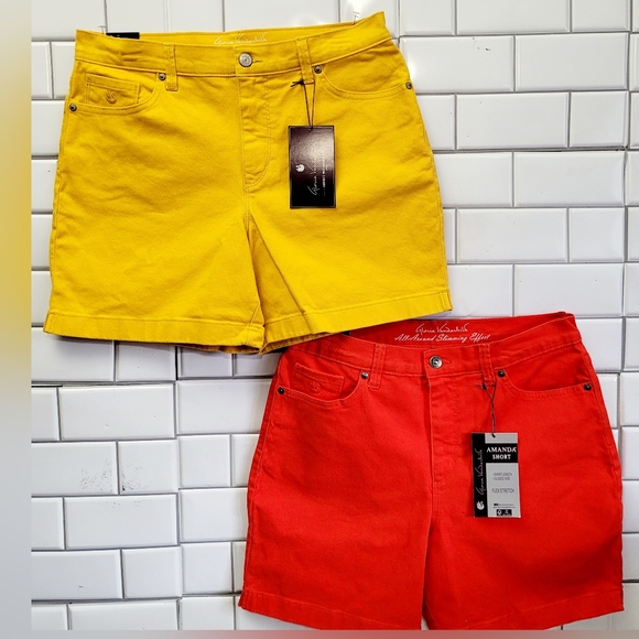 Gloria Vanderbilt | Shorts | Nwt Gloria Vanderbilt Amanda Short Lot Of 2  Classic Shorts Mid Risecolors Red | Poshmark